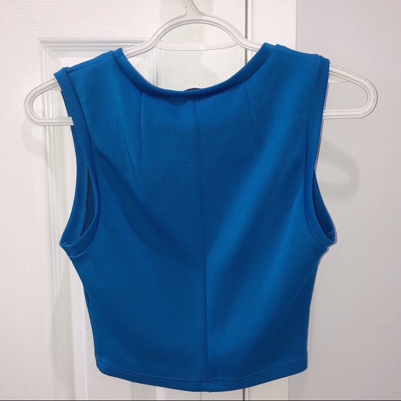 Y2K neon blue crop top S - Picture 2 of 2